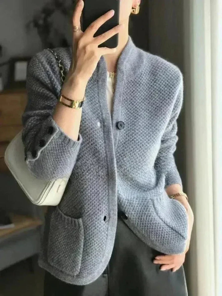Women's Cashmere Wool Button-Front Knit Cardigan