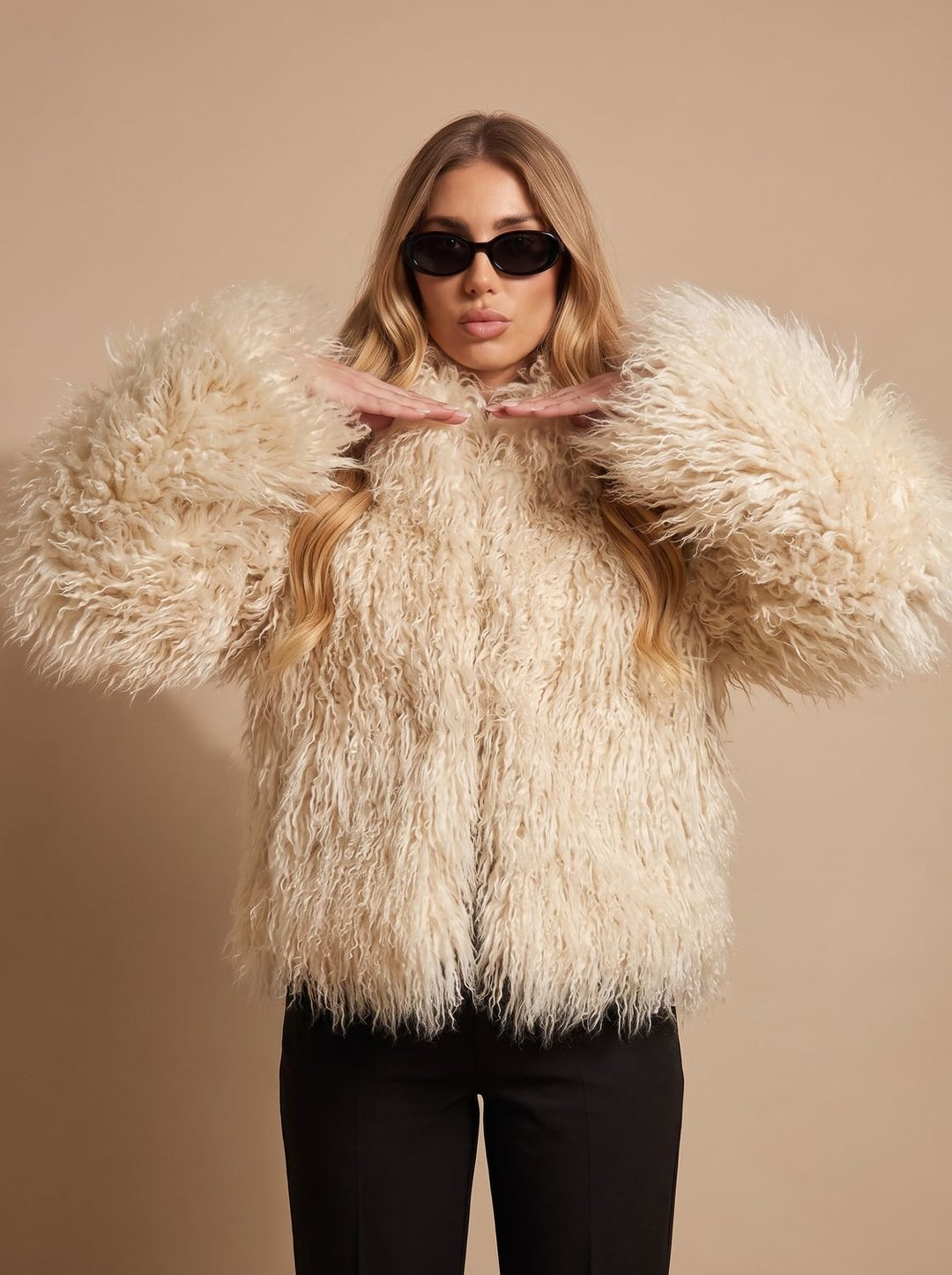 Women's Coat – Shaggy Oversized Faux Fur Winter