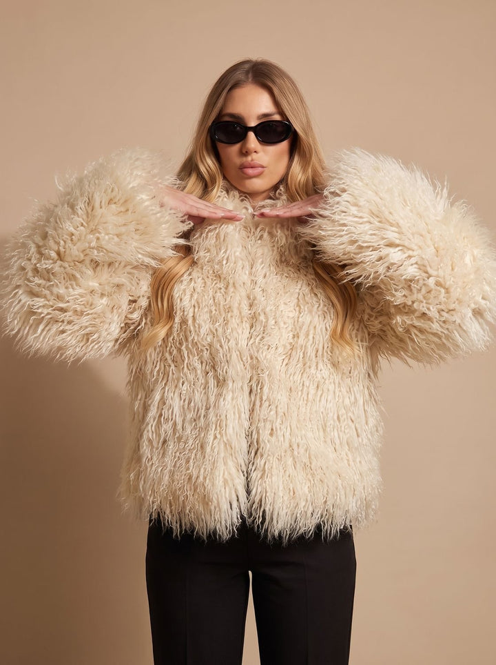 Women's Coat – Shaggy Oversized Faux Fur Winter