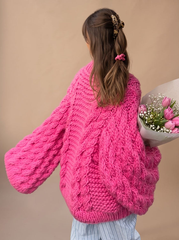 Women's Jumper – Chunky Cable Knit Oversized Dropped-Shoulder