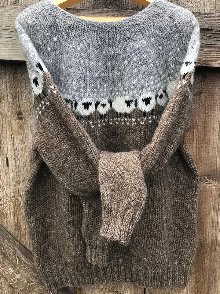 Women's Jumper – Fair Isle Sheep Jacquard Knit