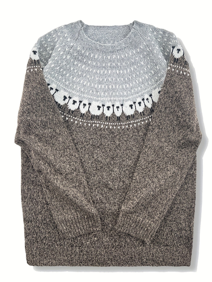 Women's Jumper – Fair Isle Sheep Jacquard Knit