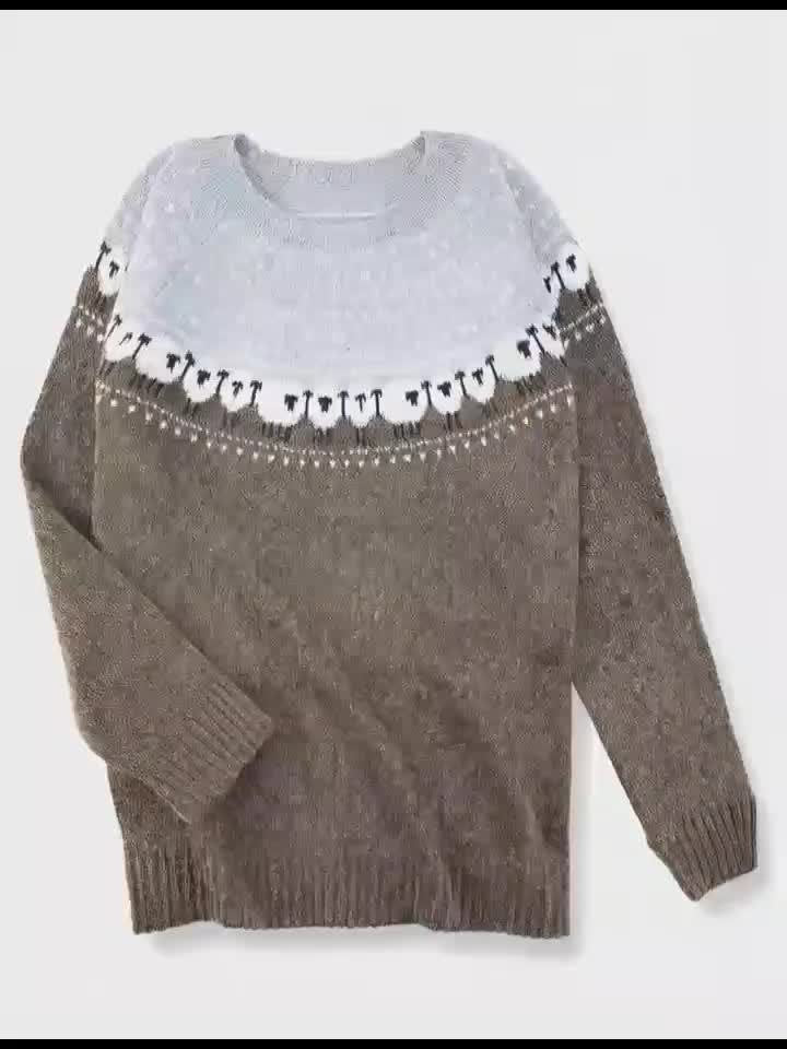 Women's Jumper – Fair Isle Sheep Jacquard Knit