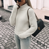 Women's Jumper – Chunky Knit Oversized Roll Neck