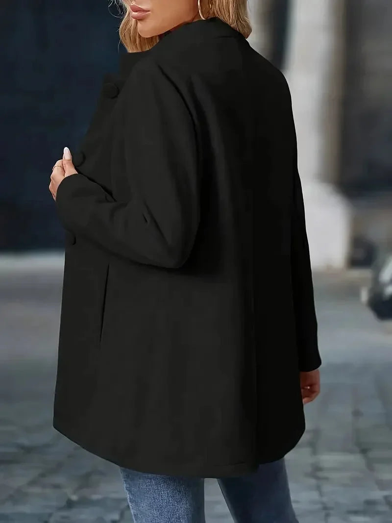 Women's Button-Front Collarless Tailored Blazer Puffer Jacket