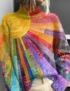 Women's Colorful Turtleneck Pullover Sweater Relaxed Knit