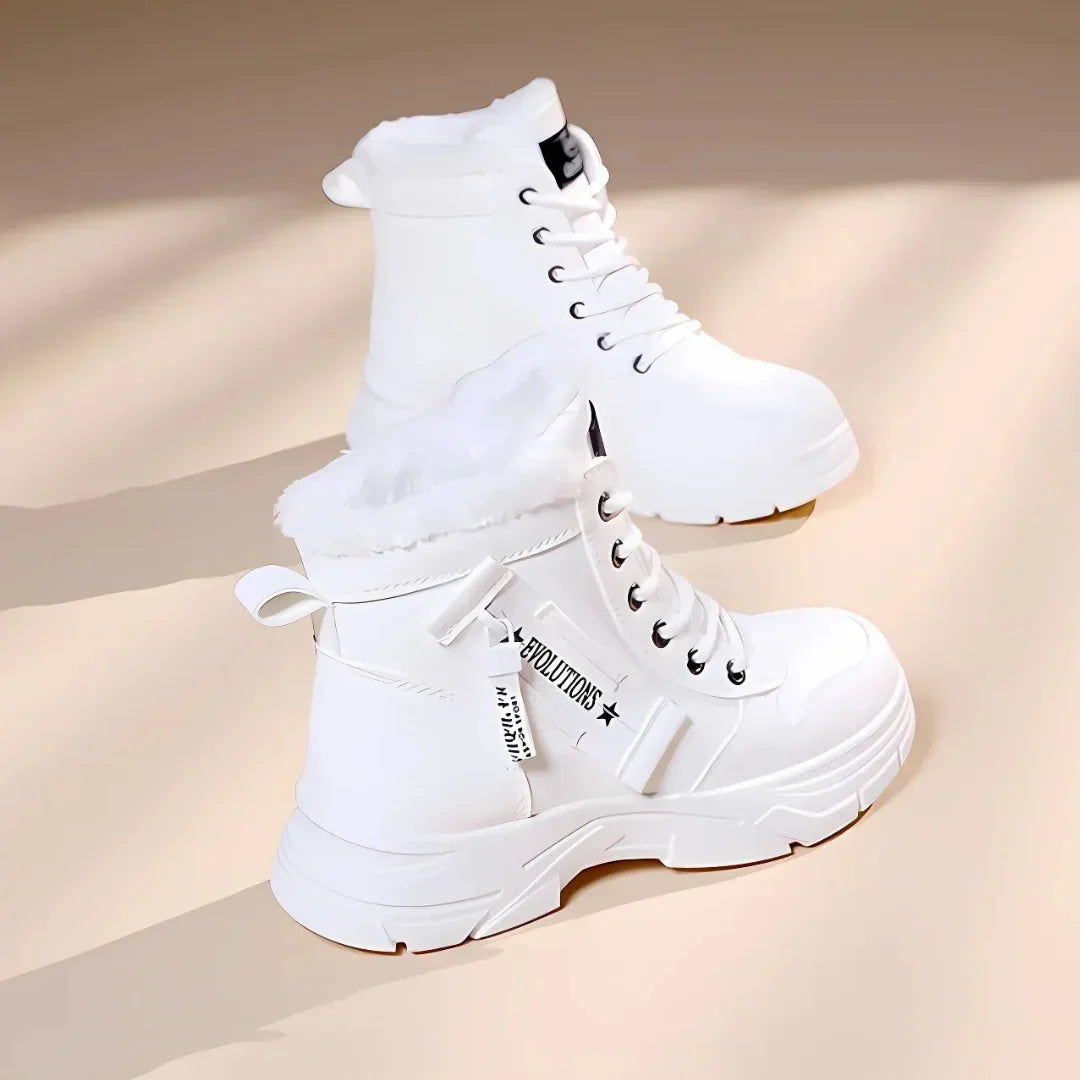 Women's Comfort Chunky-Sole Boots – Faux-Fur Lining And Lace-Up Front