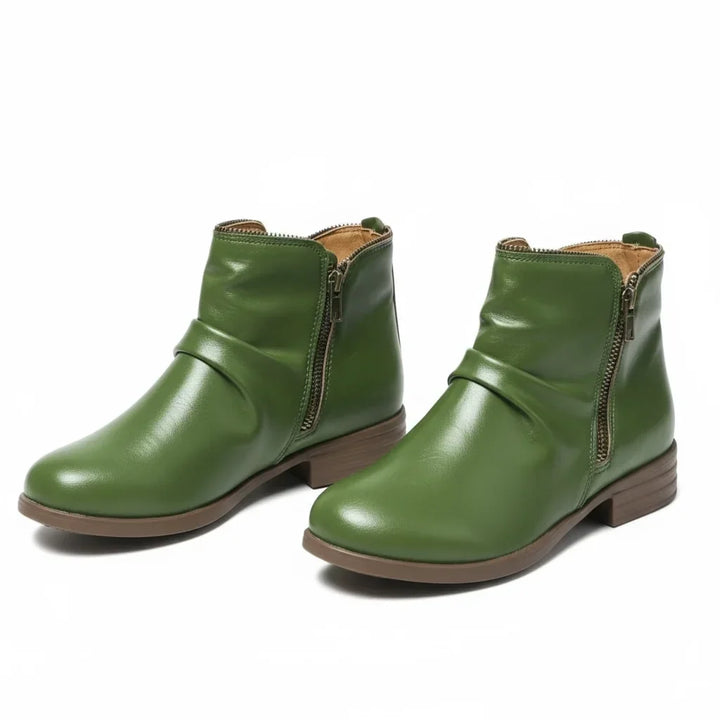Women's Comfort Scrunch Ankle Boots – Side Zipper