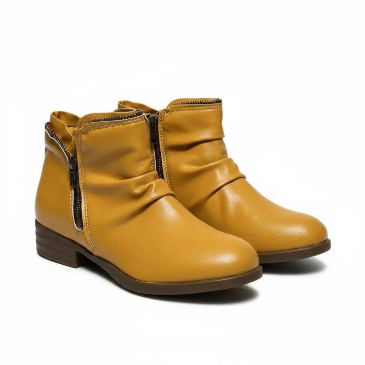 Women's Comfort Scrunch Ankle Boots – Side Zipper