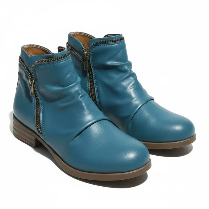 Women's Comfort Scrunch Ankle Boots – Side Zipper