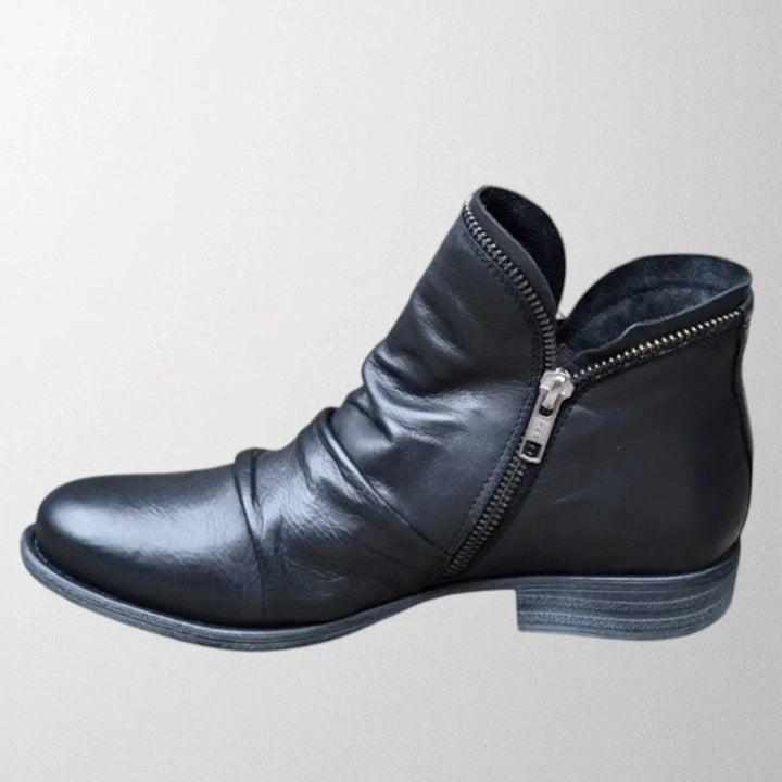 Women's Comfort Scrunch Ankle Boots – Side Zipper