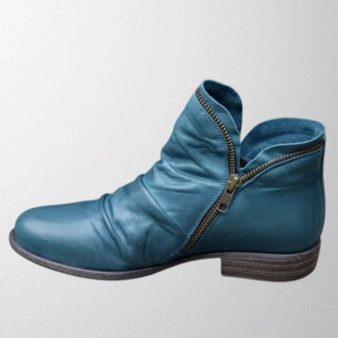 Women's Comfort Scrunch Ankle Boots – Side Zipper