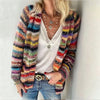 Women's Cosy Multicolor Knit Open-Front Cardigan Sweater – Long-Sleeve Loose-Fit