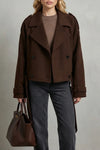 Women's Cropped Double-Breasted French Wool Jacket