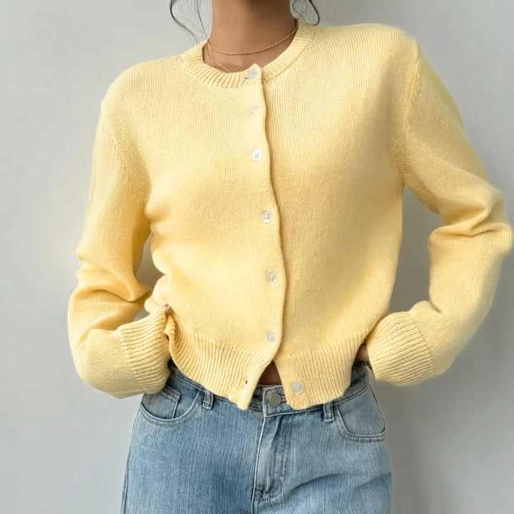 Women's Cardigan – Cropped Button Knit