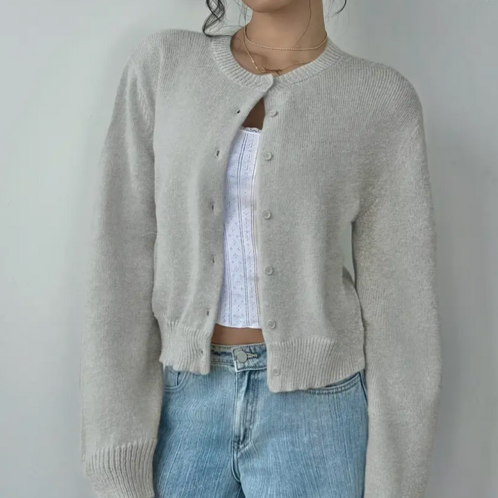 Women's Cardigan – Cropped Button Knit