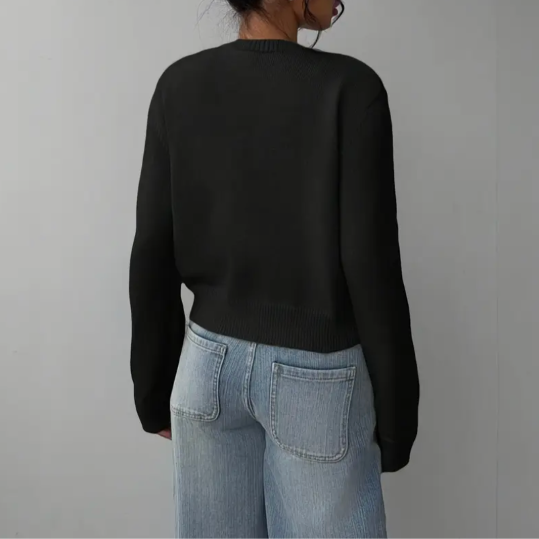 Women's Cardigan – Cropped Button Knit
