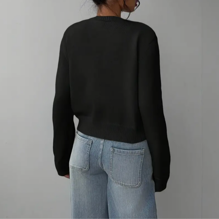 Women's Cardigan – Cropped Button Knit