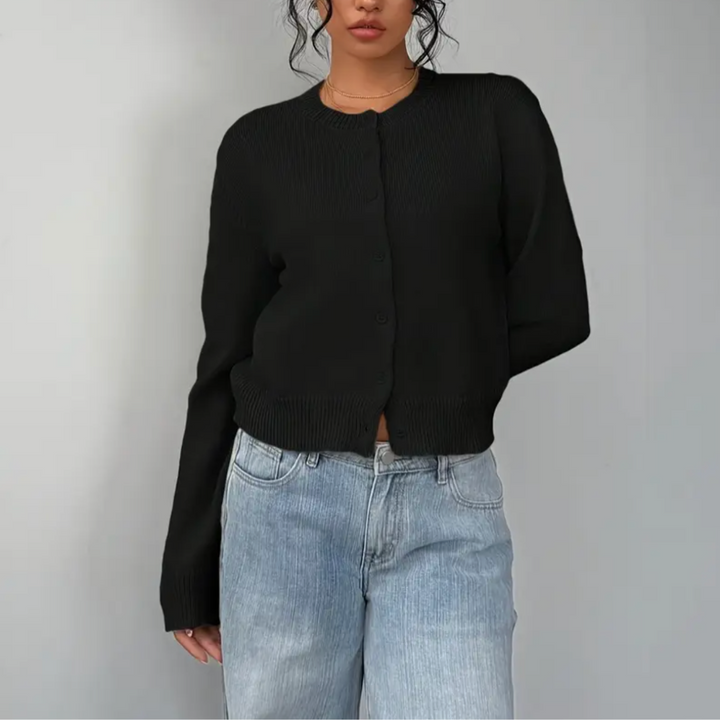 Women's Cardigan – Cropped Button Knit