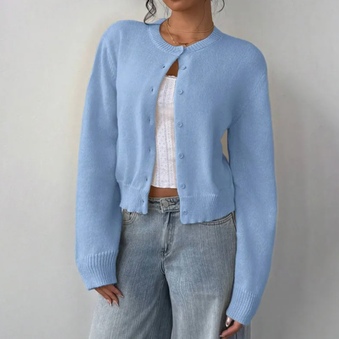 Women's Cardigan – Cropped Button Knit