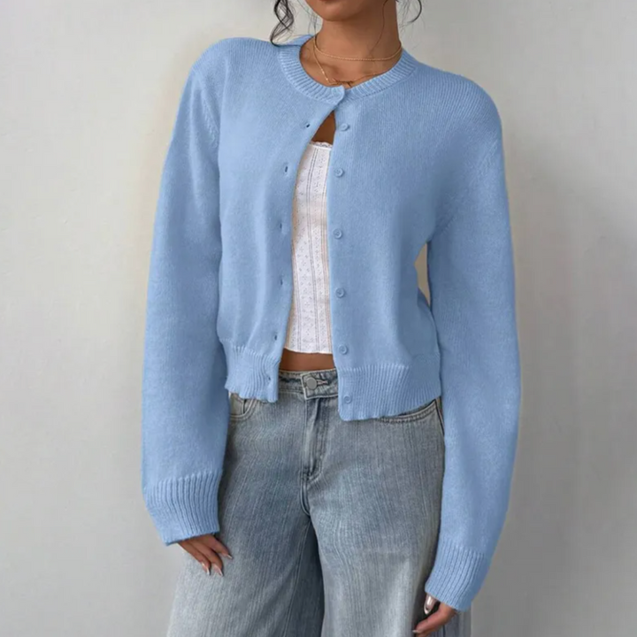 Women's Cardigan – Cropped Button Knit