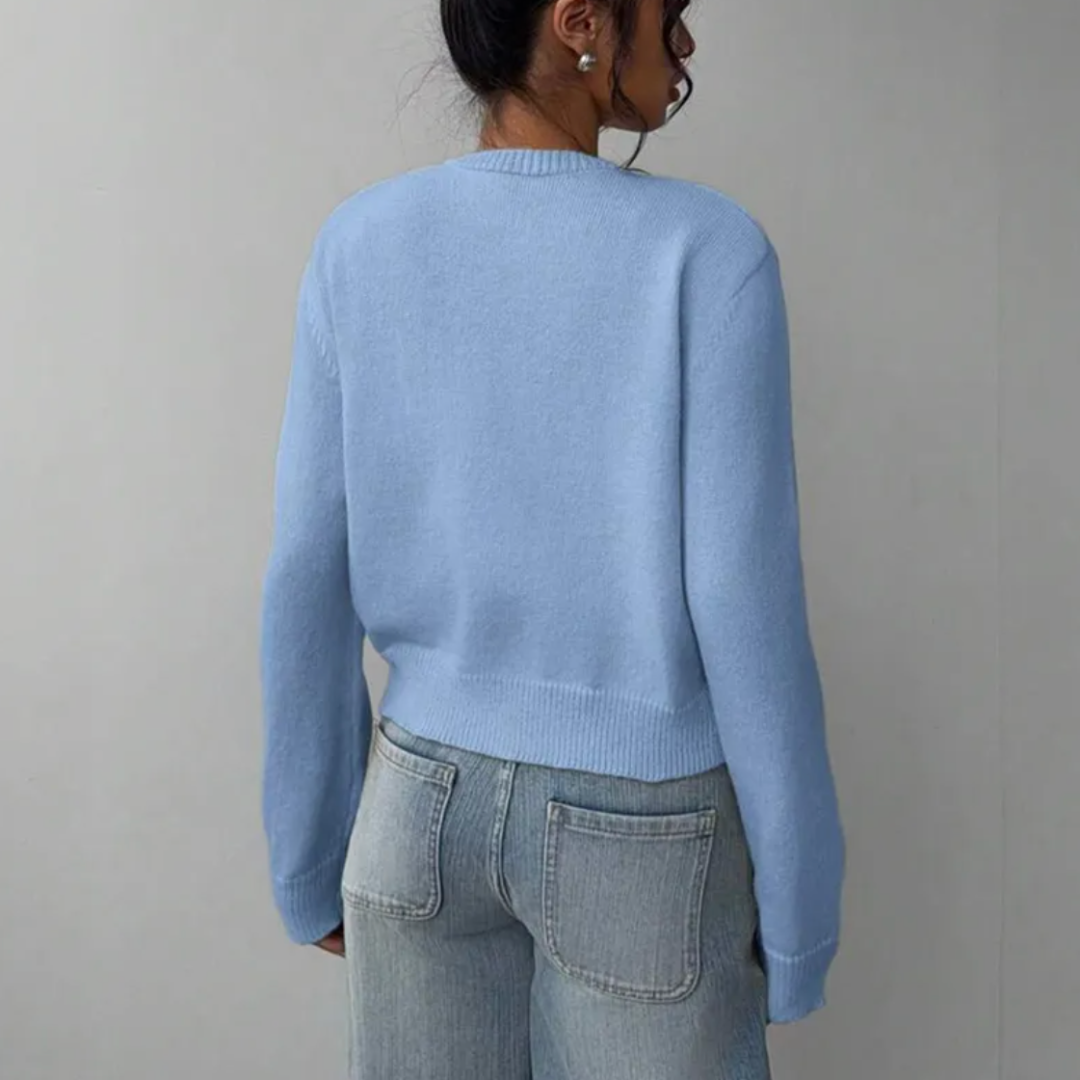 Women's Cardigan – Cropped Button Knit