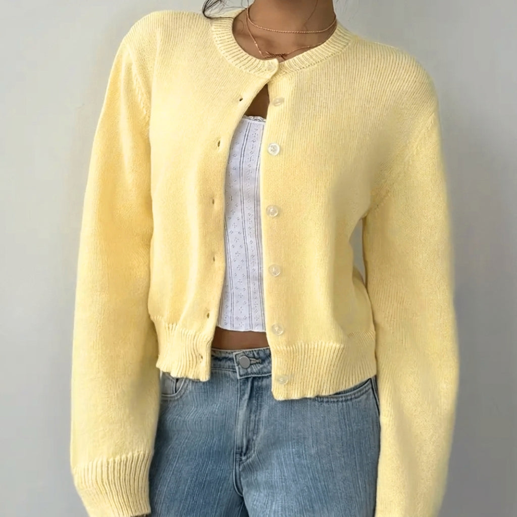 Women's Cardigan – Cropped Button Knit