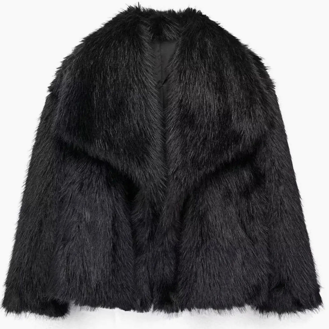 Women's Jacket – Cropped Faux Fur