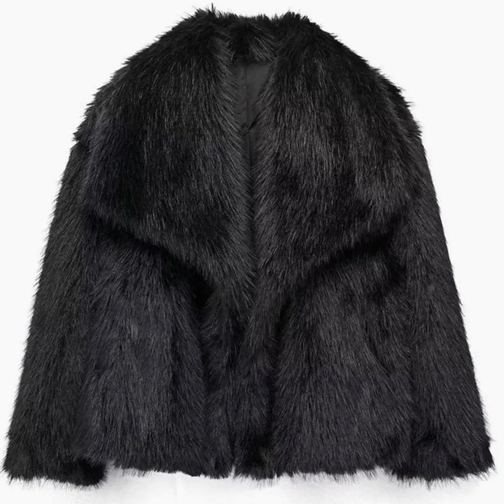 Women's Jacket – Cropped Faux Fur