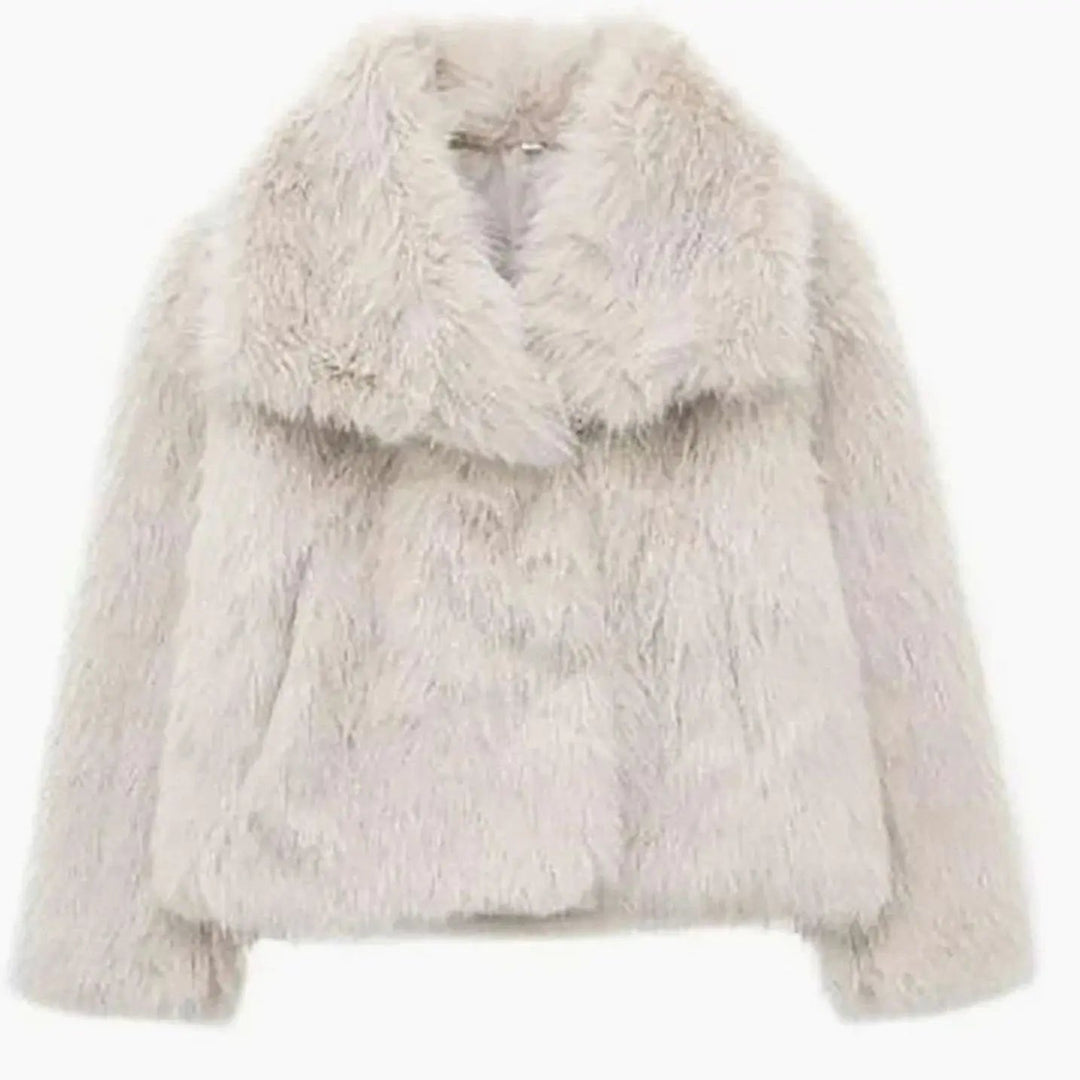 Women's Jacket – Cropped Faux Fur