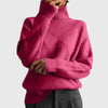 Women's Diamond-Pattern Knit Sweater – Turtleneck And Ribbed Cuffs
