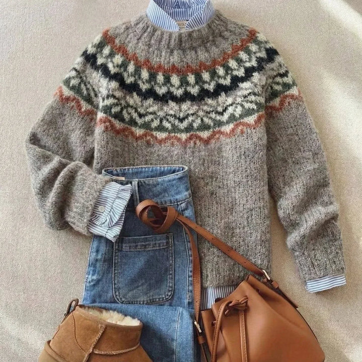 Women's Fair Isle Nordic Relaxed-Fit Knit Sweater