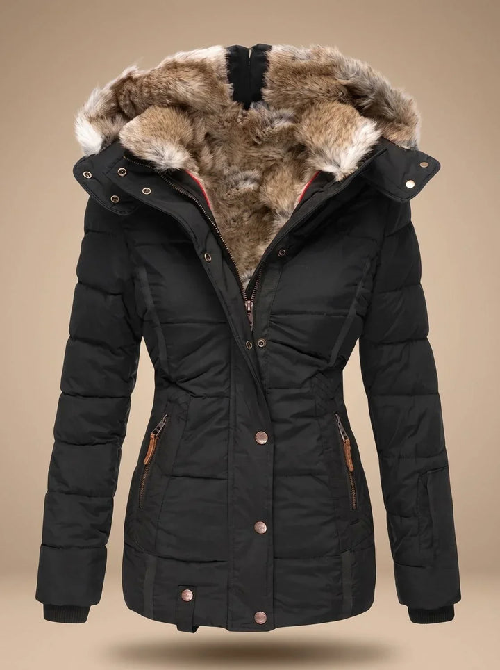 Women's Puffer Coat Faux-Fur Hooded Quilted Winter