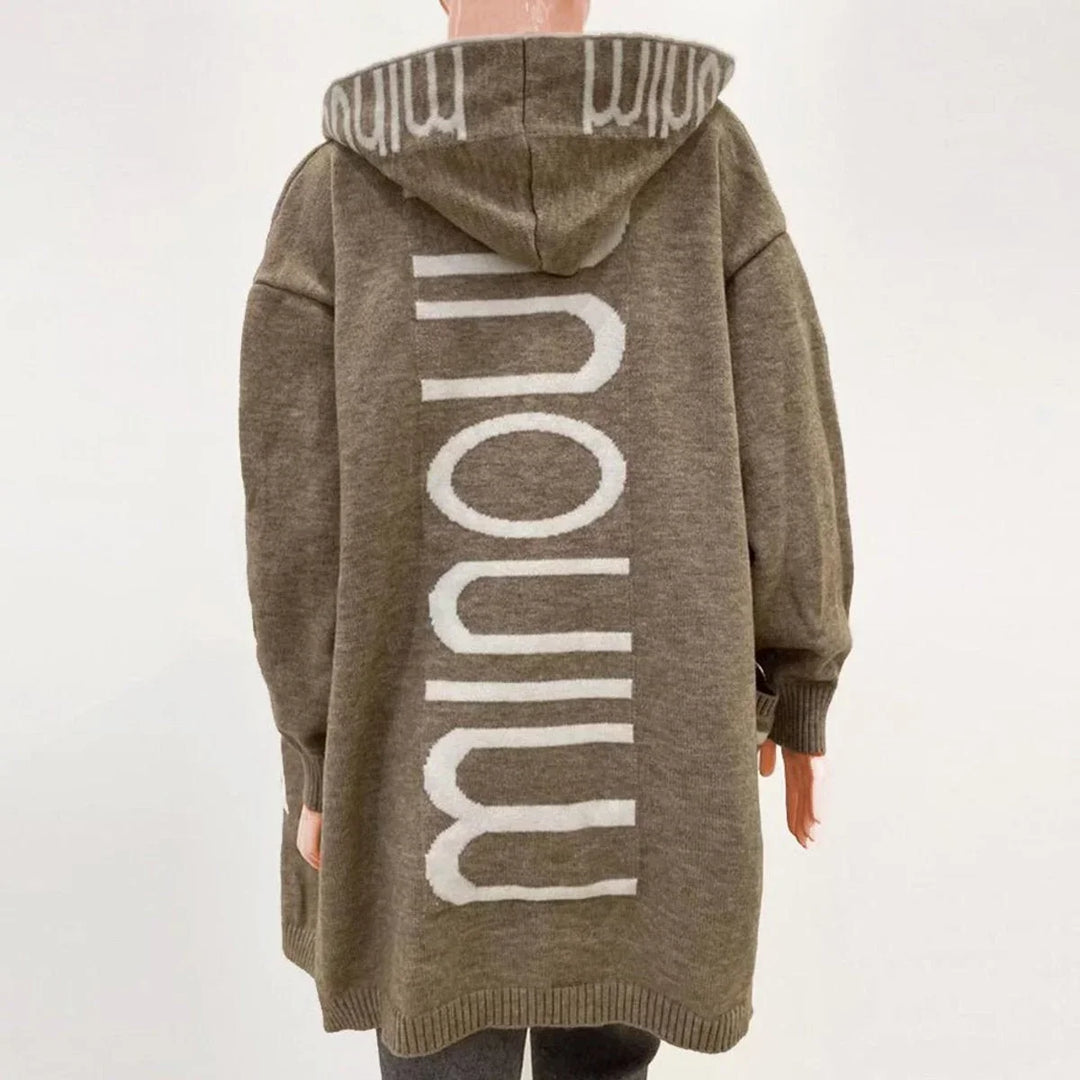 Women's Hooded Open-Front Knit Cardigan Sweater Jacket