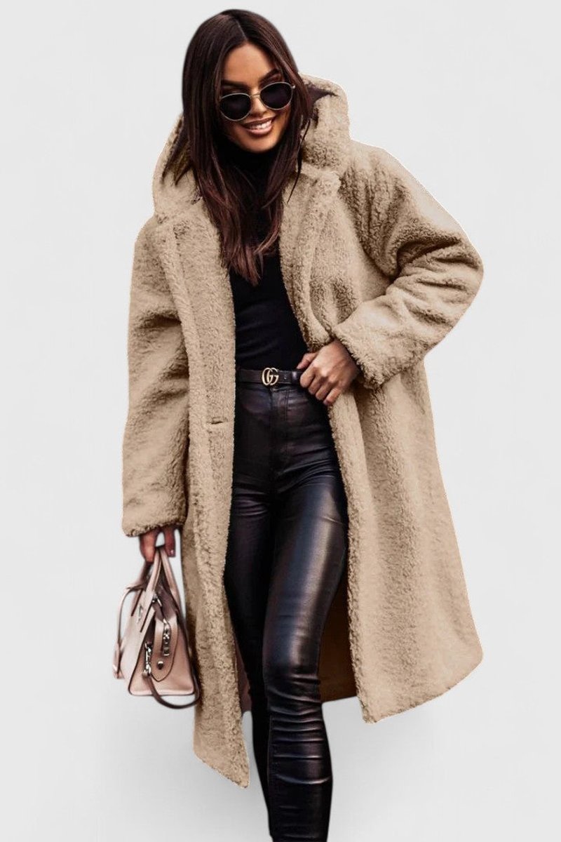 Women's Coat – Longline Teddy Fleece Oversized