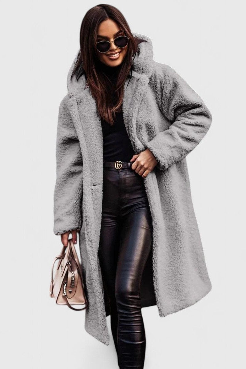 Women's Coat – Longline Teddy Fleece Oversized