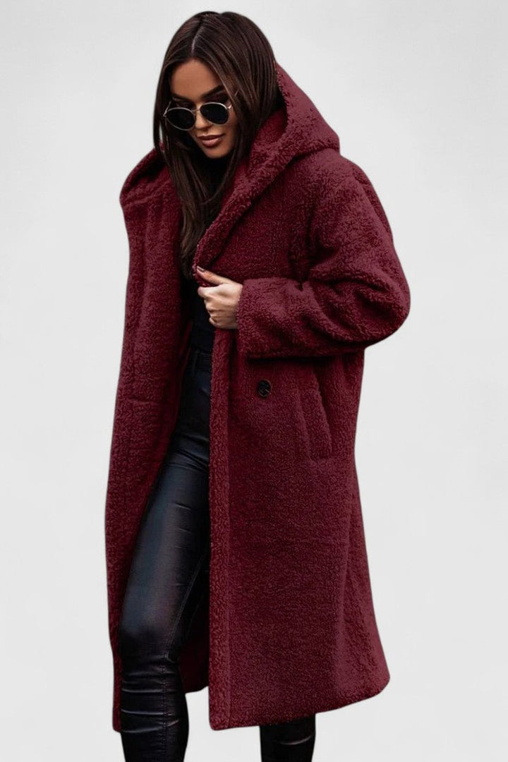 Women's Coat – Longline Teddy Fleece Oversized