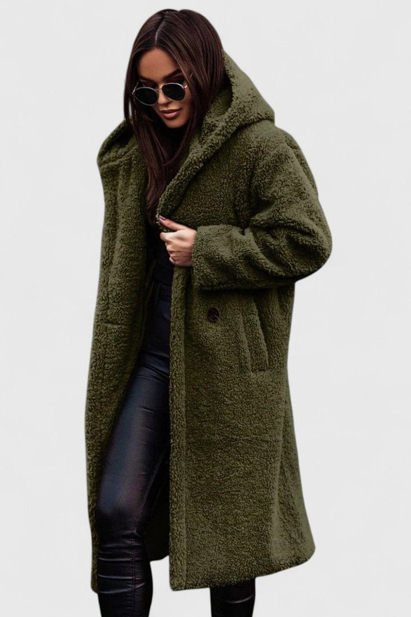 Women's Coat – Longline Teddy Fleece Oversized
