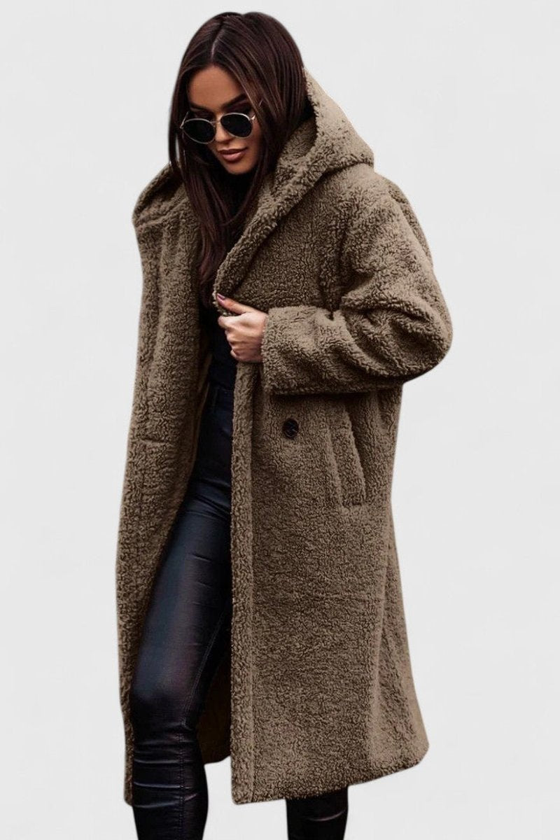 Women's Coat – Longline Teddy Fleece Oversized