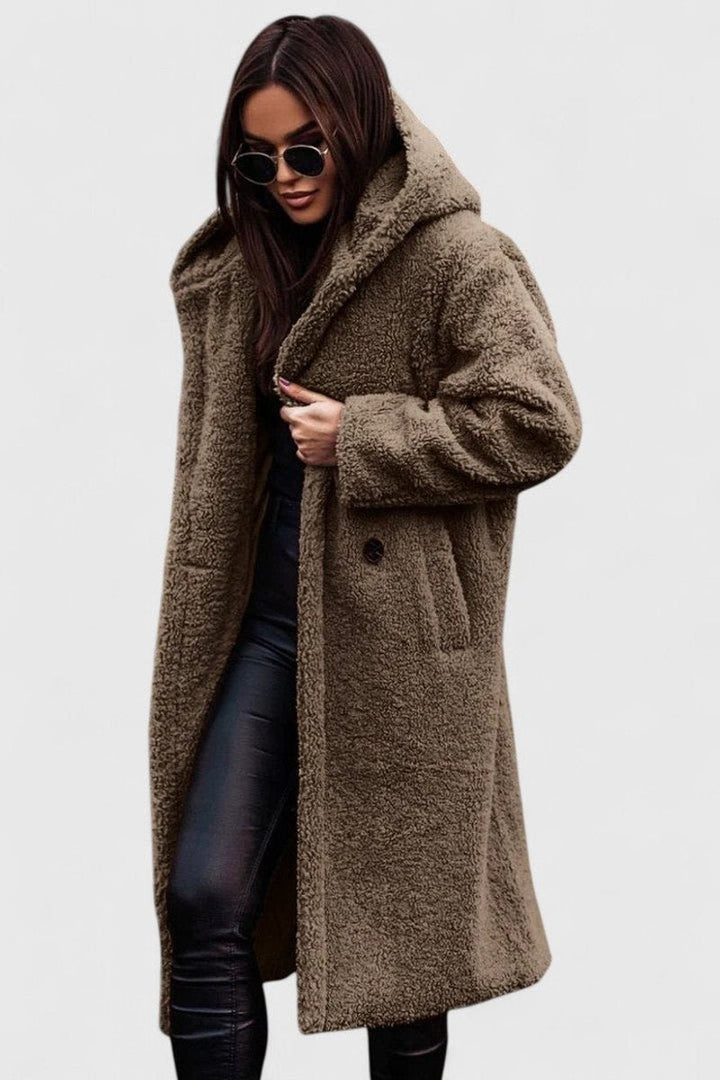 Women's Coat – Longline Teddy Fleece Oversized