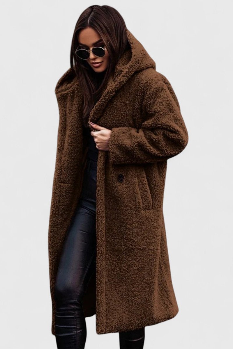 Women's Coat – Longline Teddy Fleece Oversized