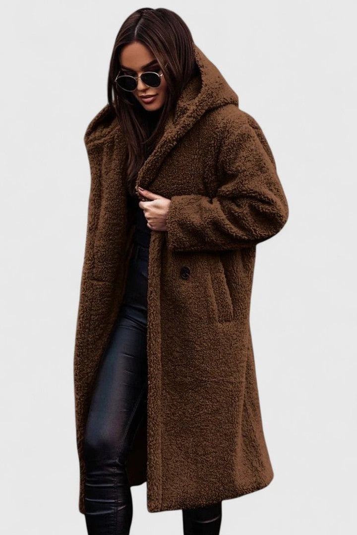 Women's Coat – Longline Teddy Fleece Oversized
