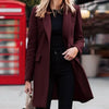 Women's Double-Breasted Knee-Length Notch Lapel Blazer Long Coat