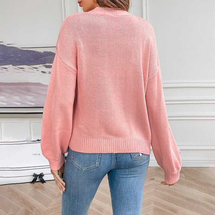 Women's Cardigan – 3D Floral Knit