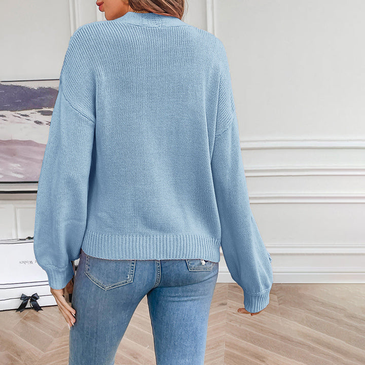 Women's Cardigan – 3D Floral Knit