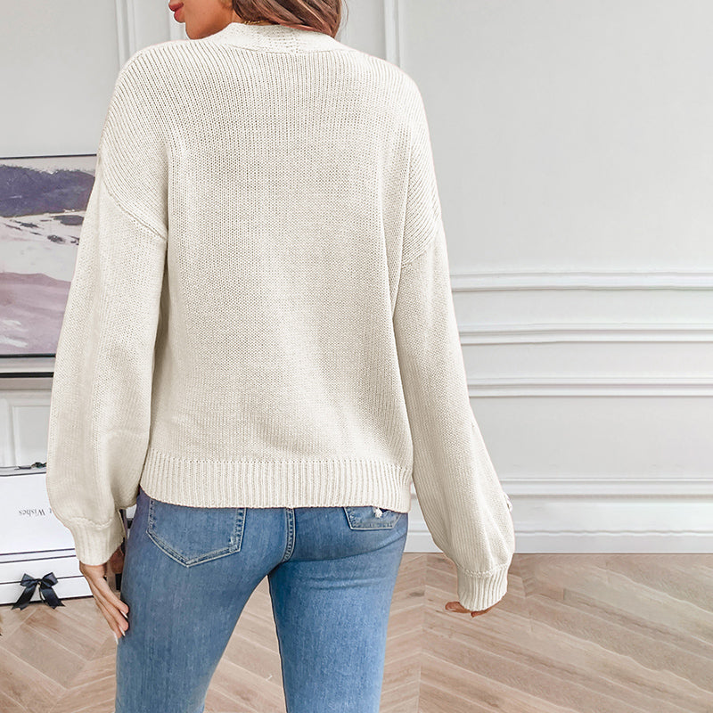 Women's Cardigan – 3D Floral Knit