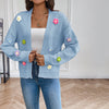 Women's Cardigan – 3D Floral Knit