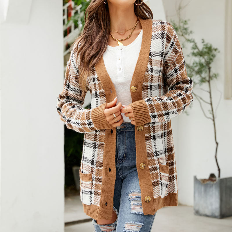 Women's Cardigan – Longline Patterned Knit
