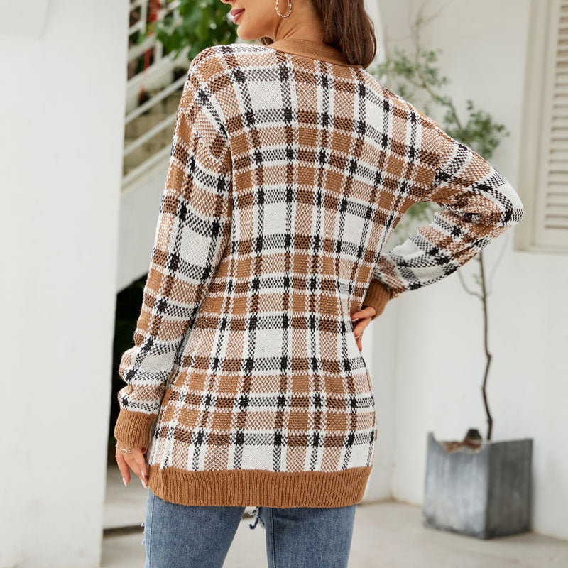 Women's Cardigan – Longline Patterned Knit