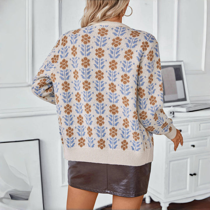 Women's Cardigan – Vintage Floral Knit